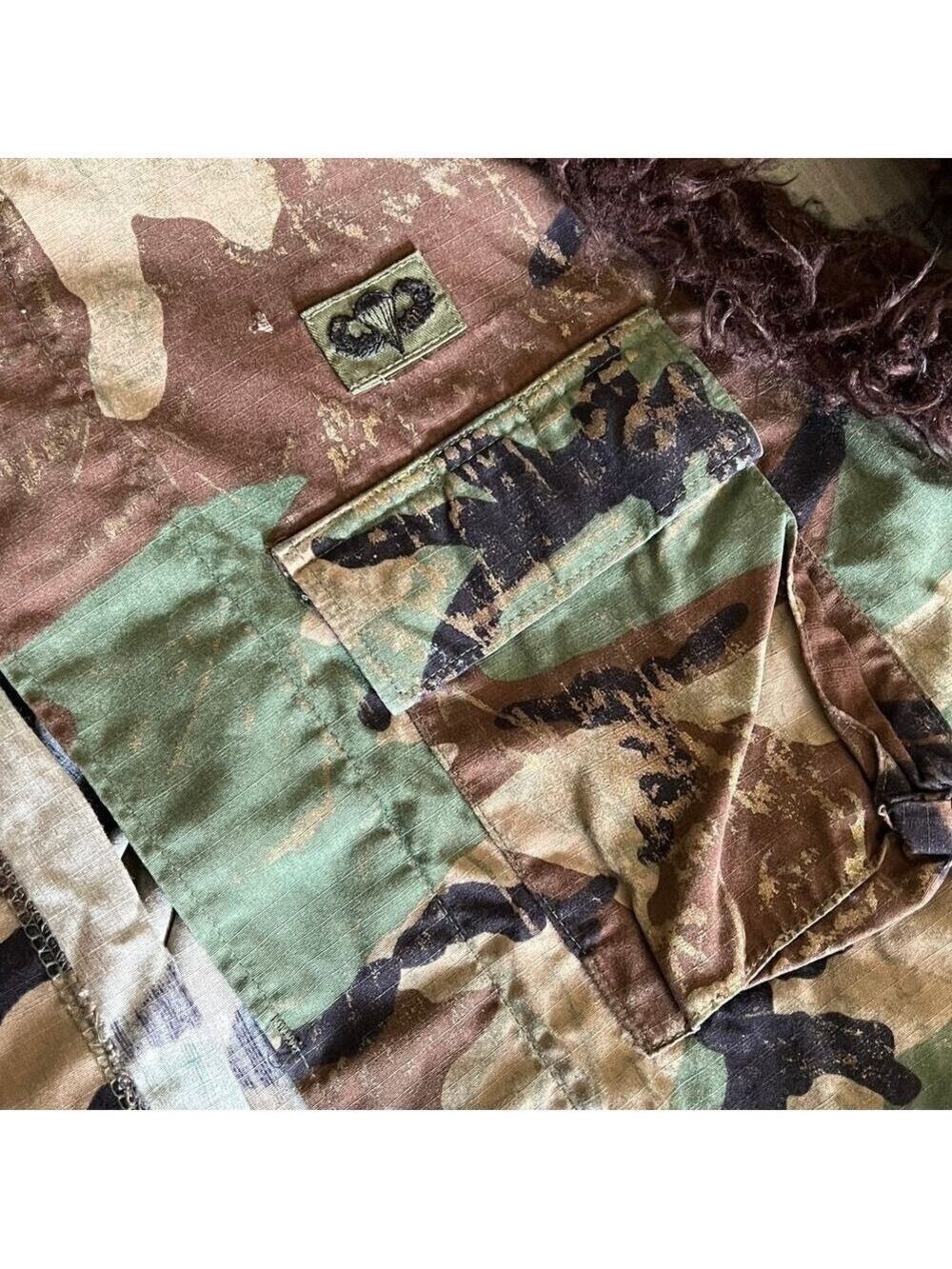 Kali Ku 90s Y2K Upcycled Army Jacket Vest OOAK Handmade Altered Fatigue Festival - Picture 7 of 8